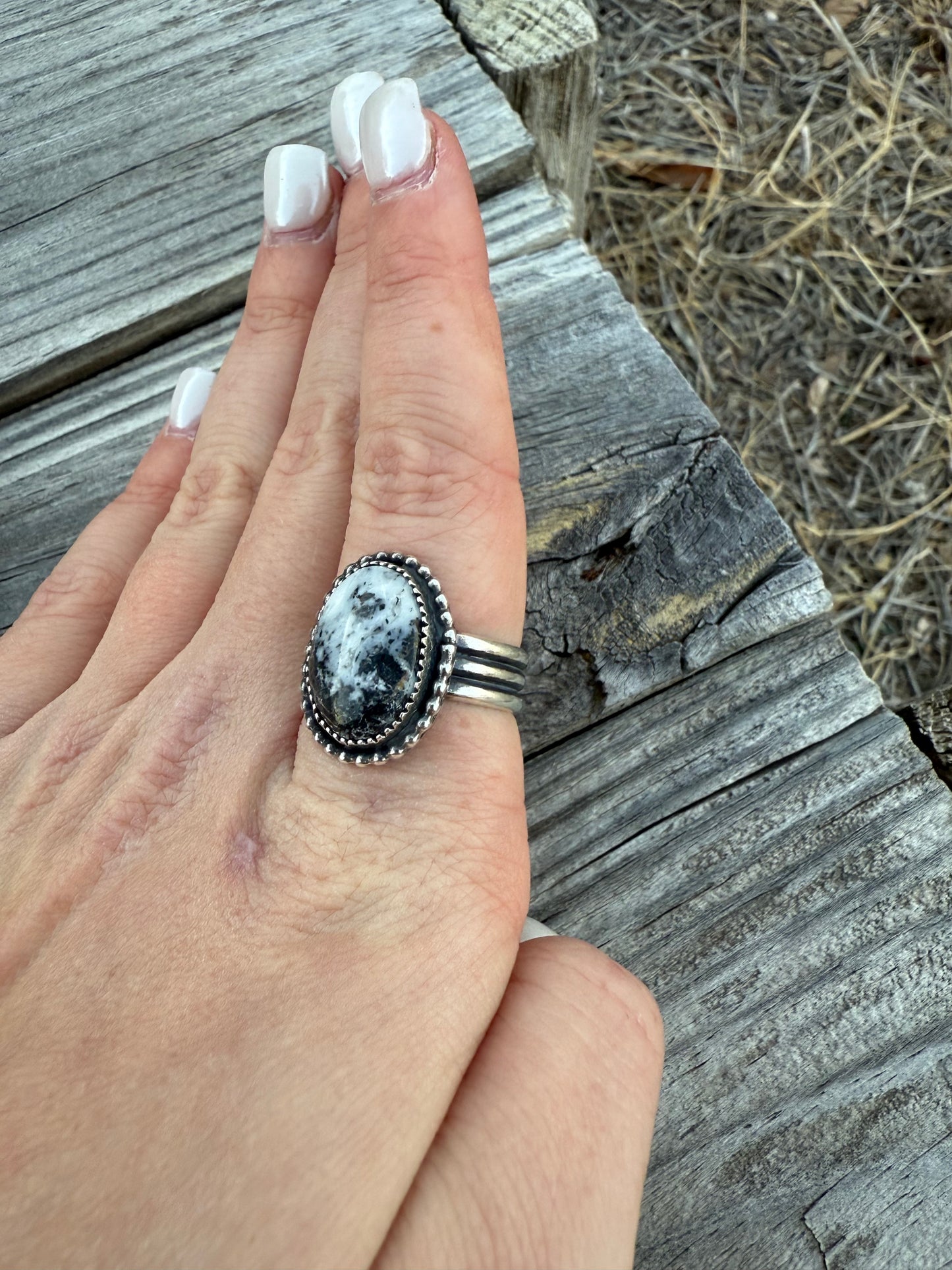 White Buffalo Ring Size: 8