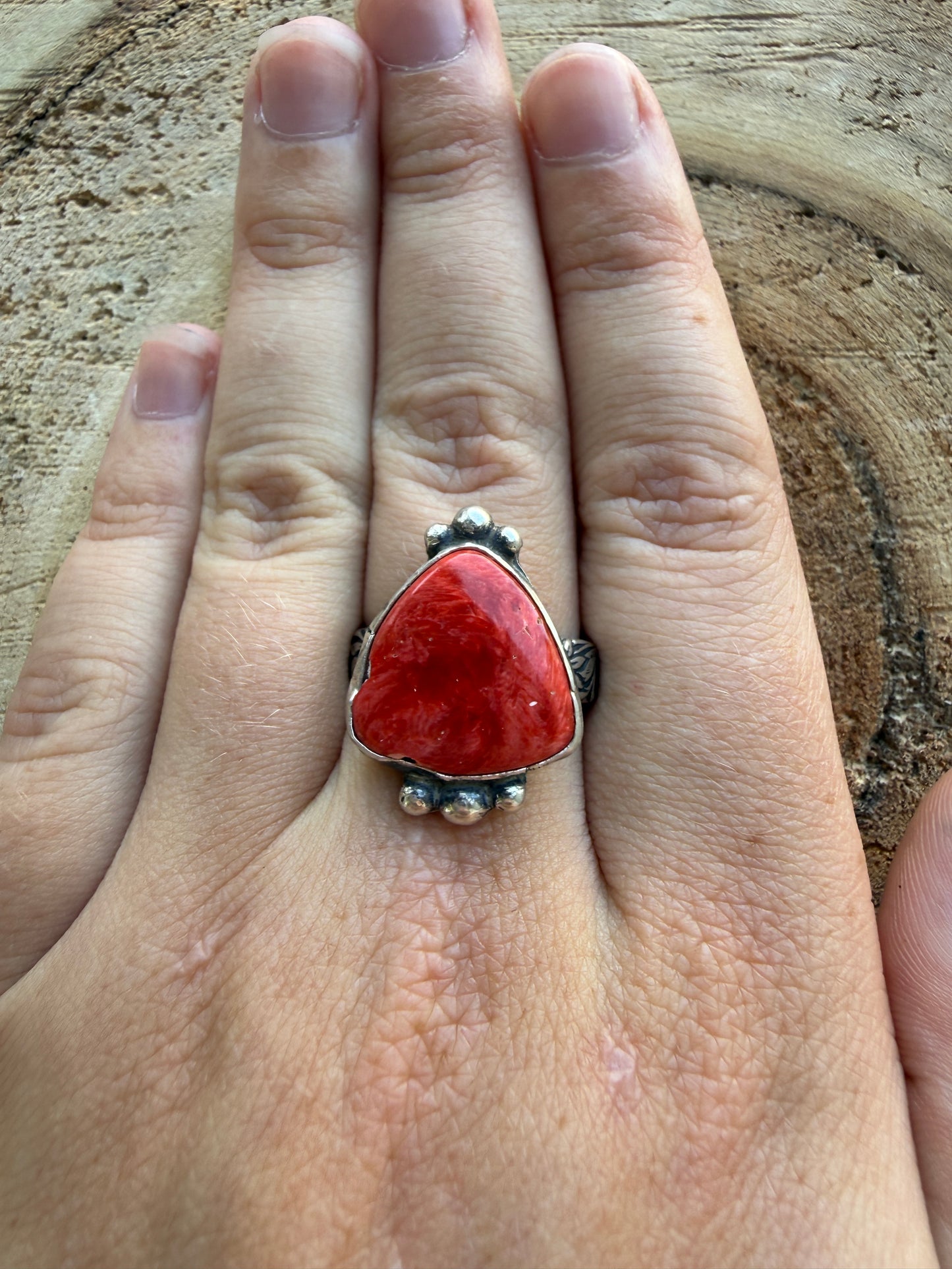 Red Spiny Ring (Size:7.25)