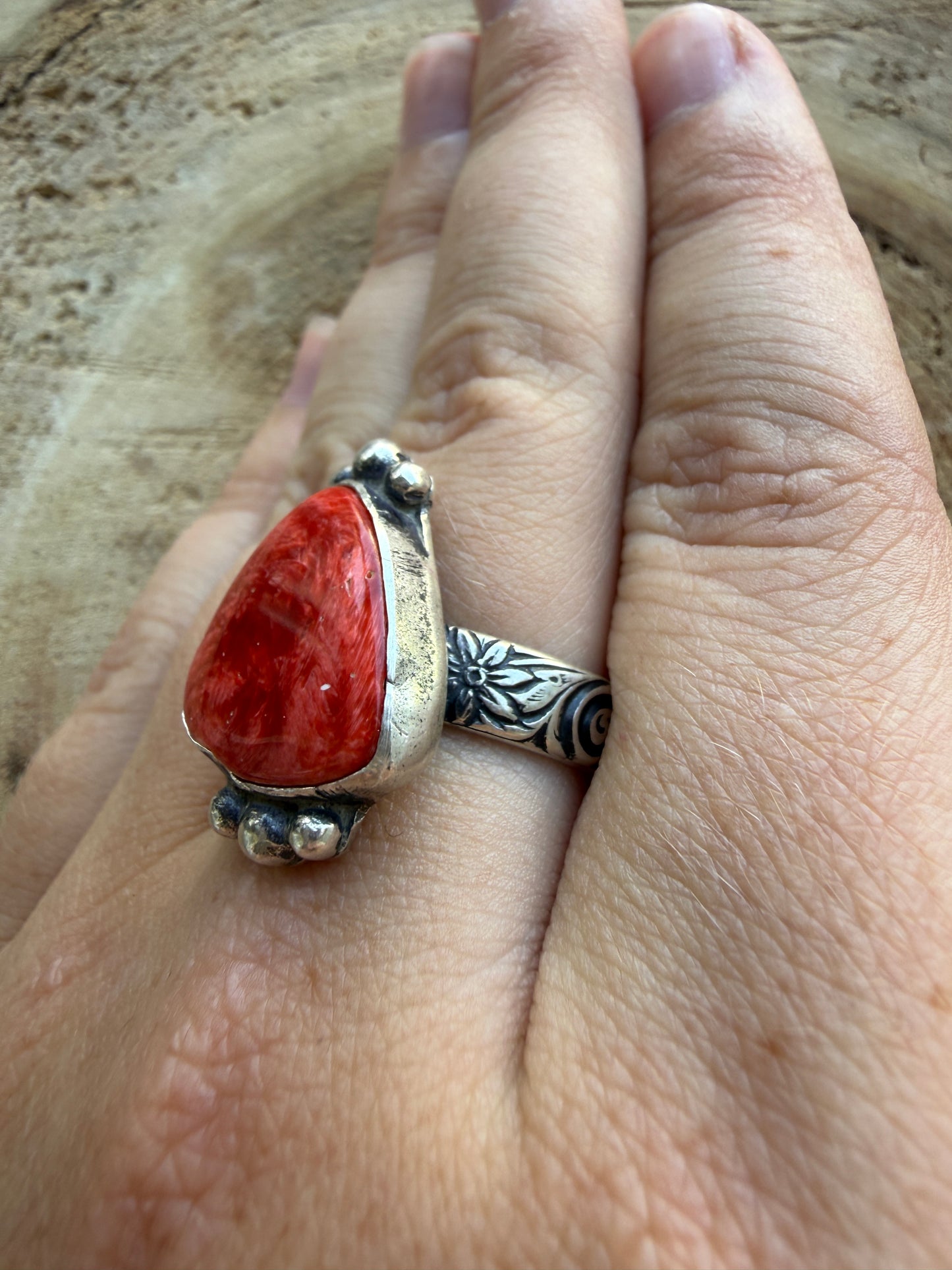 Red Spiny Ring (Size:7.25)