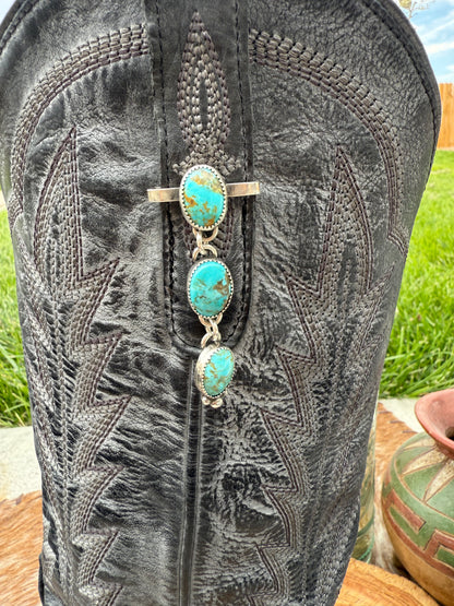Boot Charms- Turquoise Dangles 1"