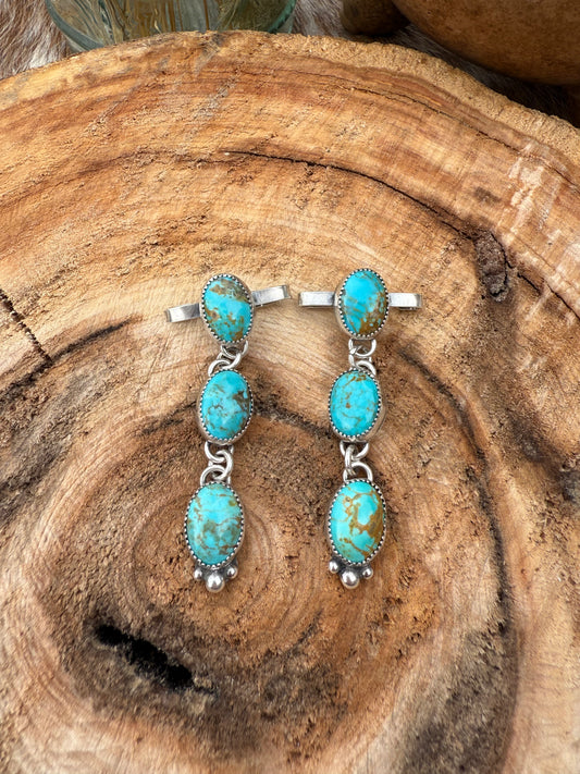 Boot Charms- Turquoise Dangles 1"