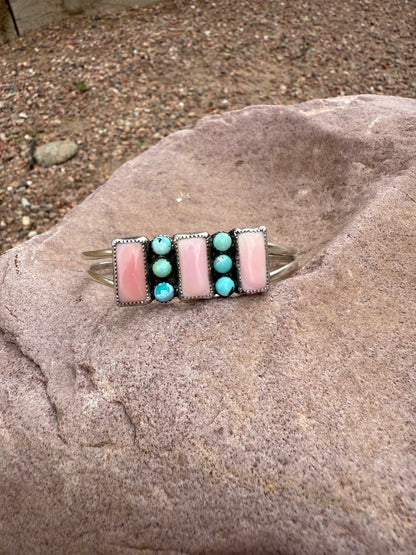 Pink + Turquoise Cuff