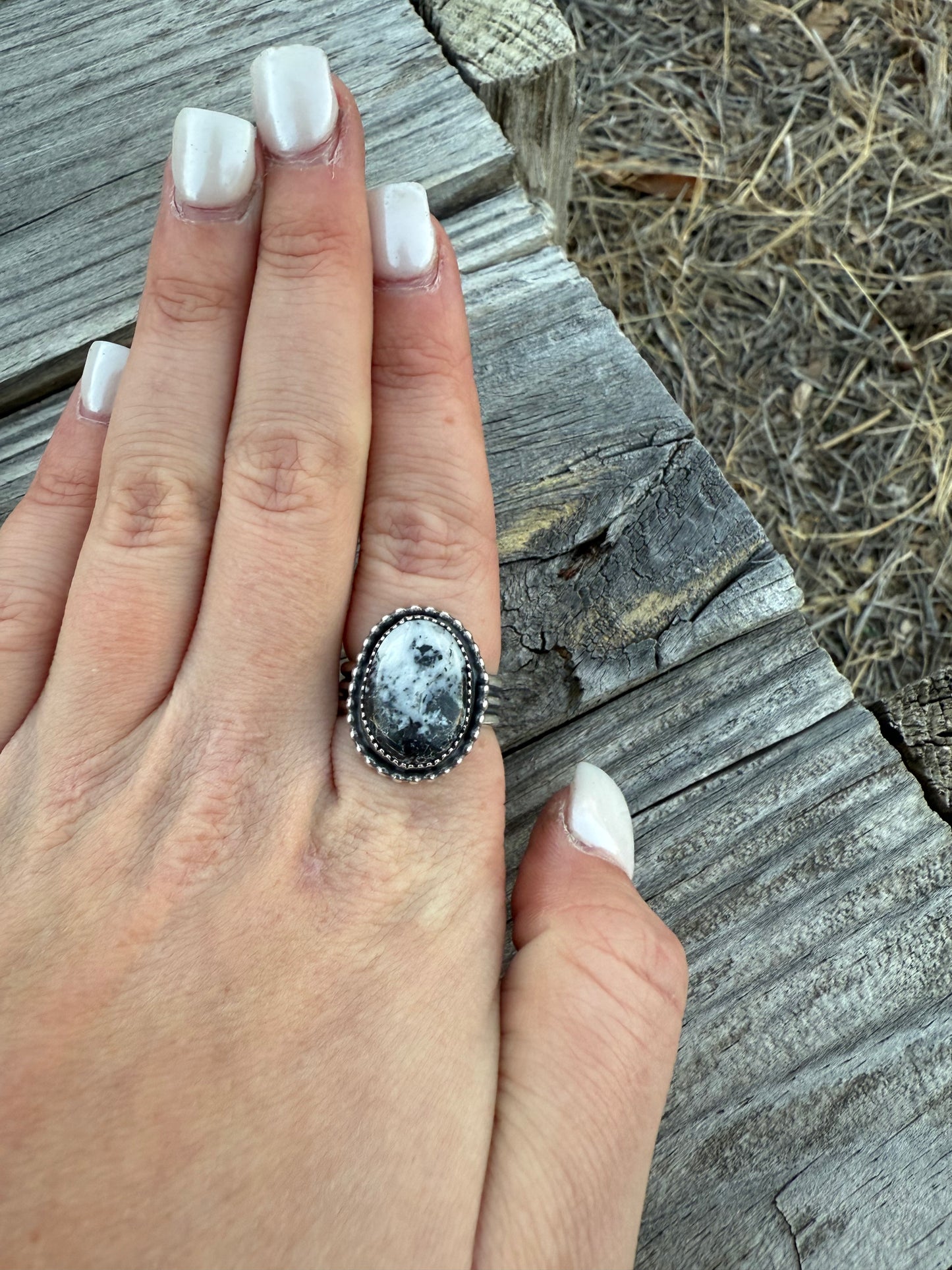 White Buffalo Ring Size: 8